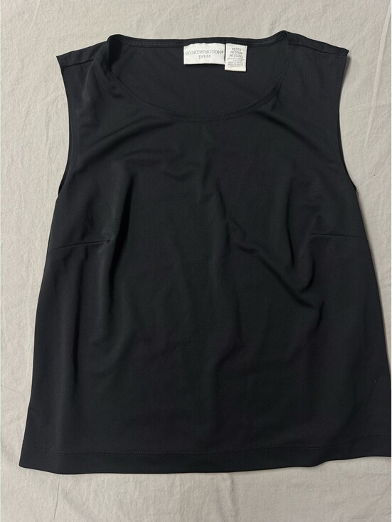 Worthington Tops - Worthington Petite Tank Top Black Silky Like Size Medium